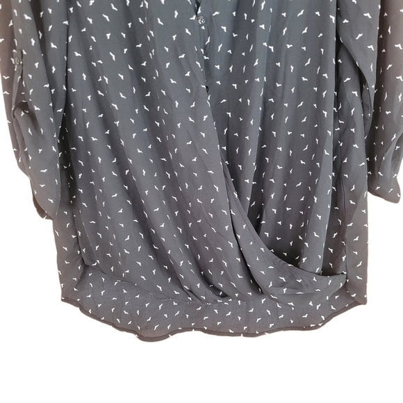 Staccato Black with White Bird Print Blouse S - Picture 6 of 8